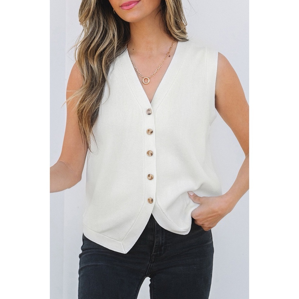 White Button Vest - Picture 3 of 5